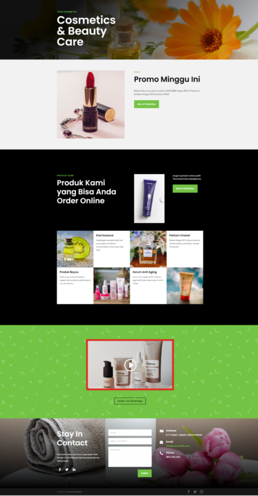 Template WordPress Landing Page Beauty Care - Gambar 2