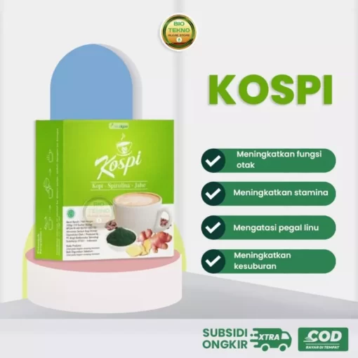 Kospi Kopi Spirulina Minuman Penambah Stamina Isi 10 Pcs Halal BPOM | Kopi Jaman Now | Kopi Kesehatan