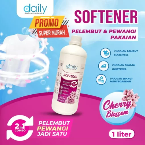 SOFTENER 2IN1 PEWANGI DAN PELEMBUT PAKAIAN 1 LITER DAILY SOFTENER CHERRY BLOSSOM